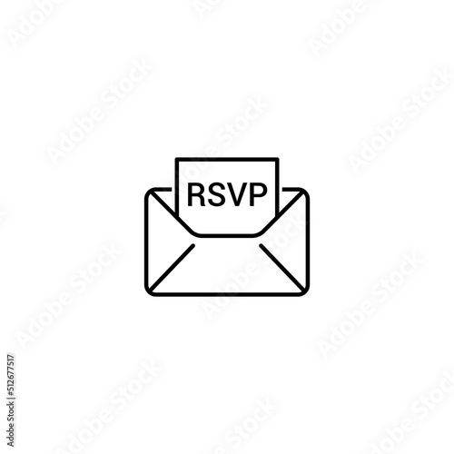 RSVP icon envelope date stamp vector invitation. rsvp message envelope photo