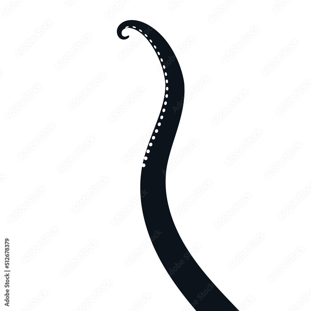 Octopus tentacle vector giant illustration monster sea creature ...