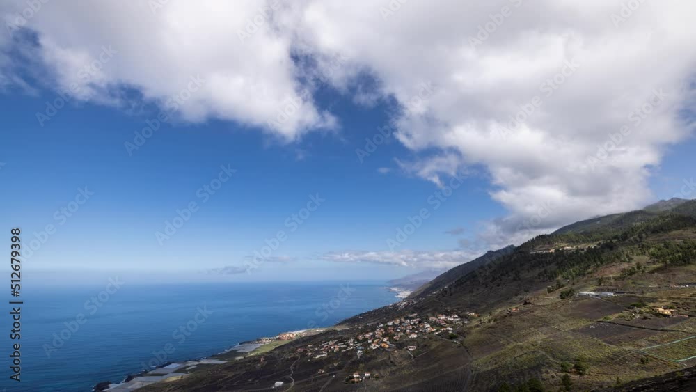 Clouds over calm sea in la palma