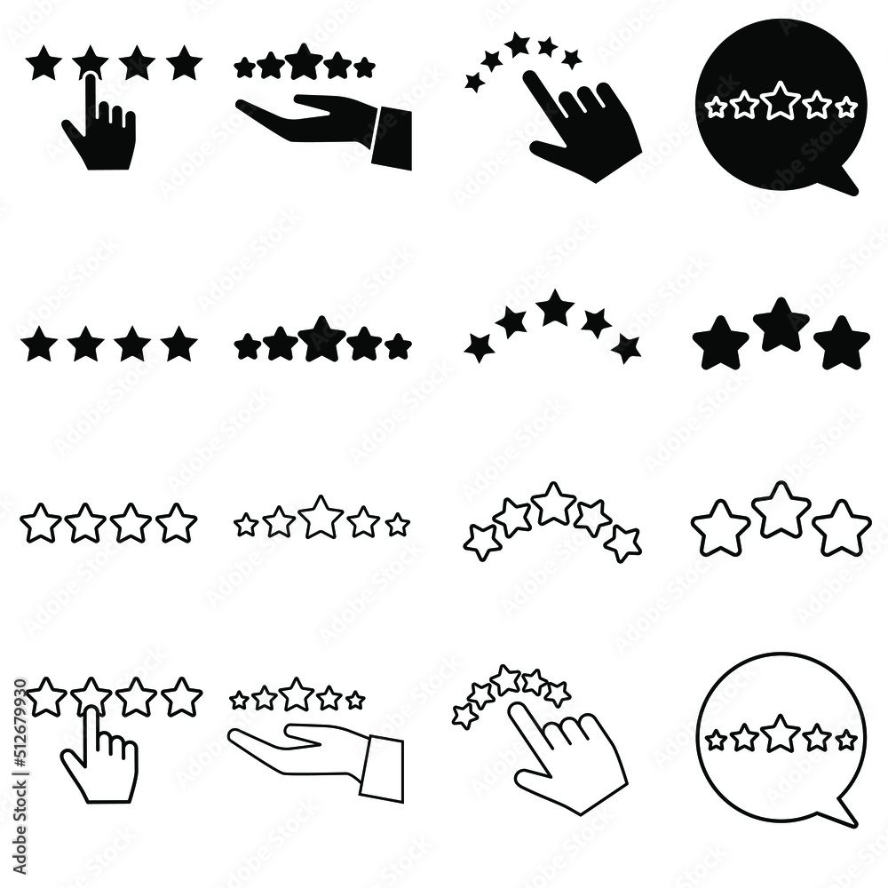 Obraz premium Rating icon vector set. Star illustration sign collection. ranking symbol. assessment logo.