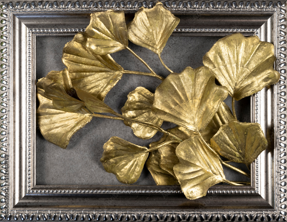 4 Tiges Feuilles De Ginkgo Artificielles Dorées - Décoration Mariage, Maison, Réalistes, Fer Et Polypropylène