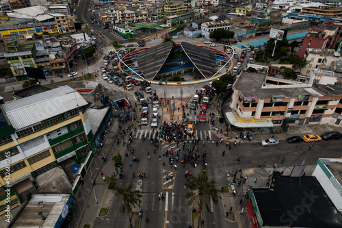 Quito, Ecuador; 15 de junio de 2022: Manifestantes se trasladan a la capital de Ecuador para sumarse al paro nacional.