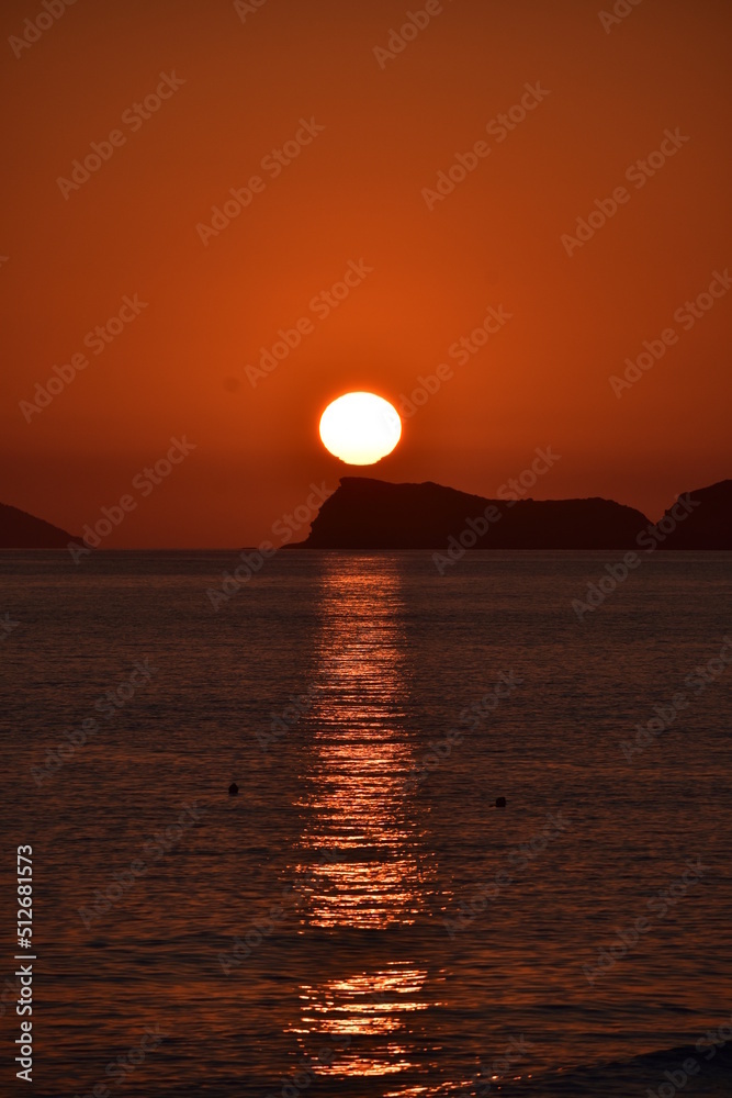 Beautiful sunset from Arillas beach in Corfu,Greece Beautiful sunset from Arillas beach in Corfu,Greece