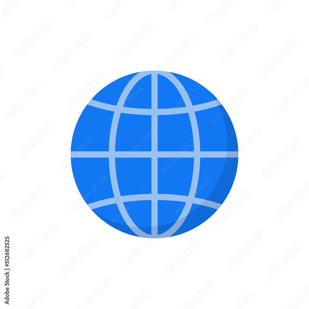 World globe flat line icon. Vector Earth global planet line icon. Travel internet globe World globe flat line icon. Vector Earth global planet line icon. Travel internet globe