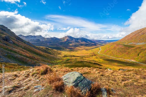Hatcher Pass scenic drive in Talkeetna Mountains, Alaska in fall season.	 photo
