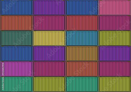 Fondo de contenedores de colores para el transporte de mercancías