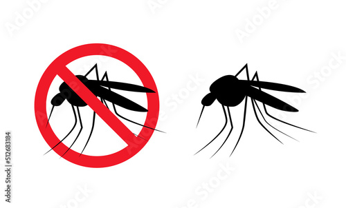 Repellent mosquito stop aim sign icon. Malaria pest insect anti mosquito warning symbol