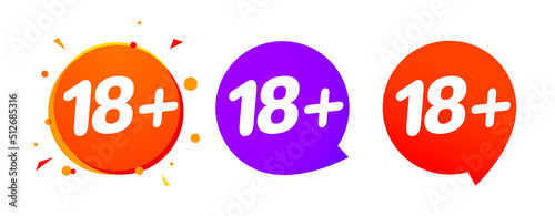 18 plus adult only vector sign icon. 18 plus symbol warning badge circle logo