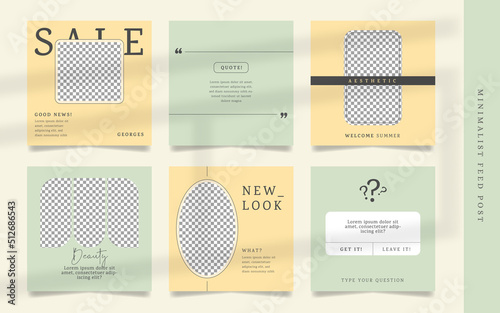 Abstract Minimalist Pastel Fashion Social Media Post Template