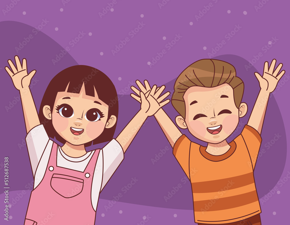 happy little kids couple happy little kids couple
