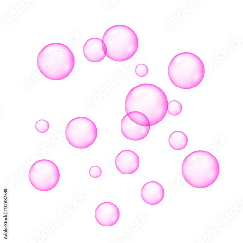 Pink bubble gum vector soap fizz. Pink bubble isolated 3d chewing gum foam balloon