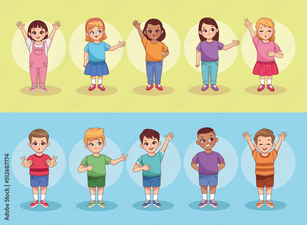 happy ten little kids