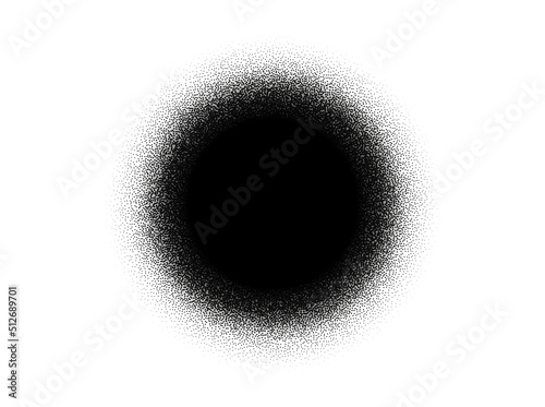 Dotwork stain circle grain noise spray dot abstract pattern black round vector stipple halftone noise circle