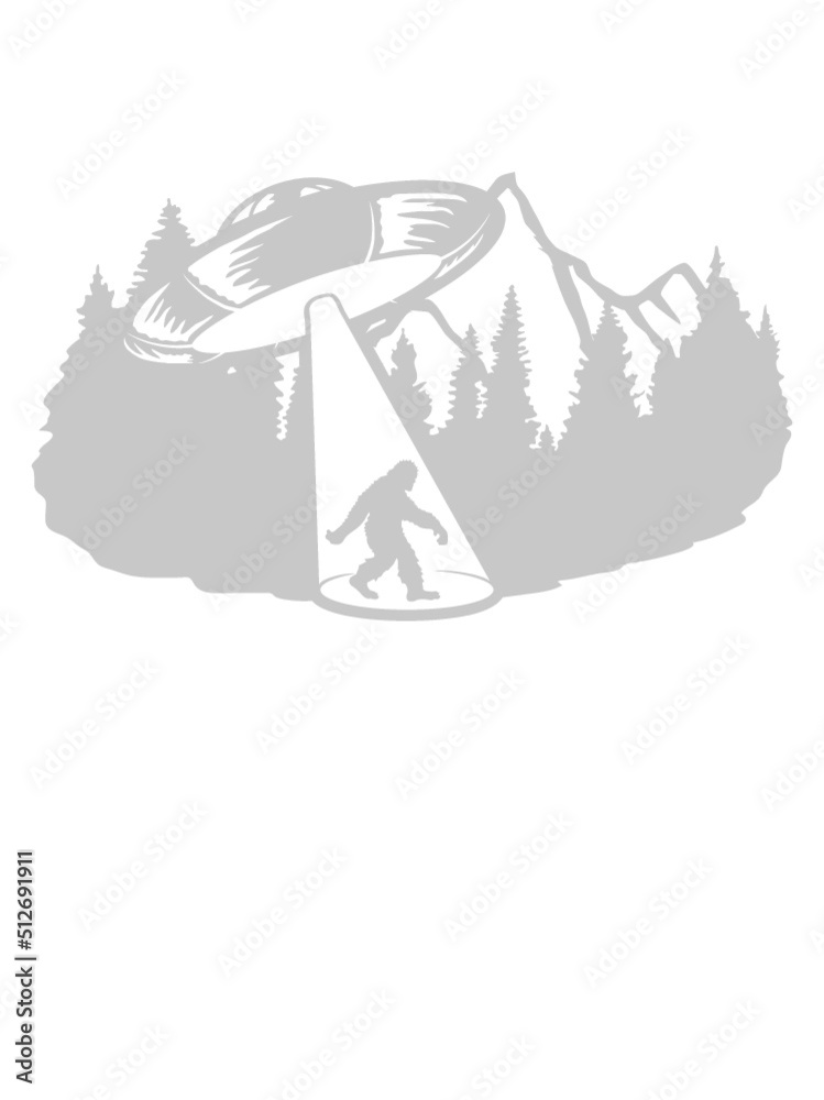 Naklejka premium Aliens Bigfoot Entführung UFO 