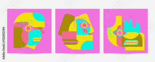 Different Faces vector illustration.