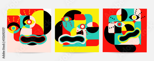 Different Faces vector illustration.