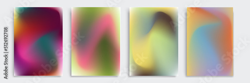 Set of light blurred backgrounds with modern abstract blurred color gradient patterns. Templates collection for brochures, posters, banners, flyers and cards. Vector illustration.