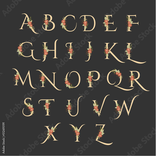 beautiful floral alphabet