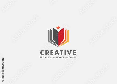 book logo design element vector illustration