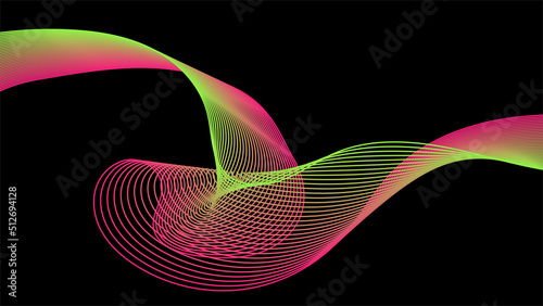 Vector wave lines flowing dynamic colorful blue pink isolated on white background for concept of AI technology, digital, communication, science, music