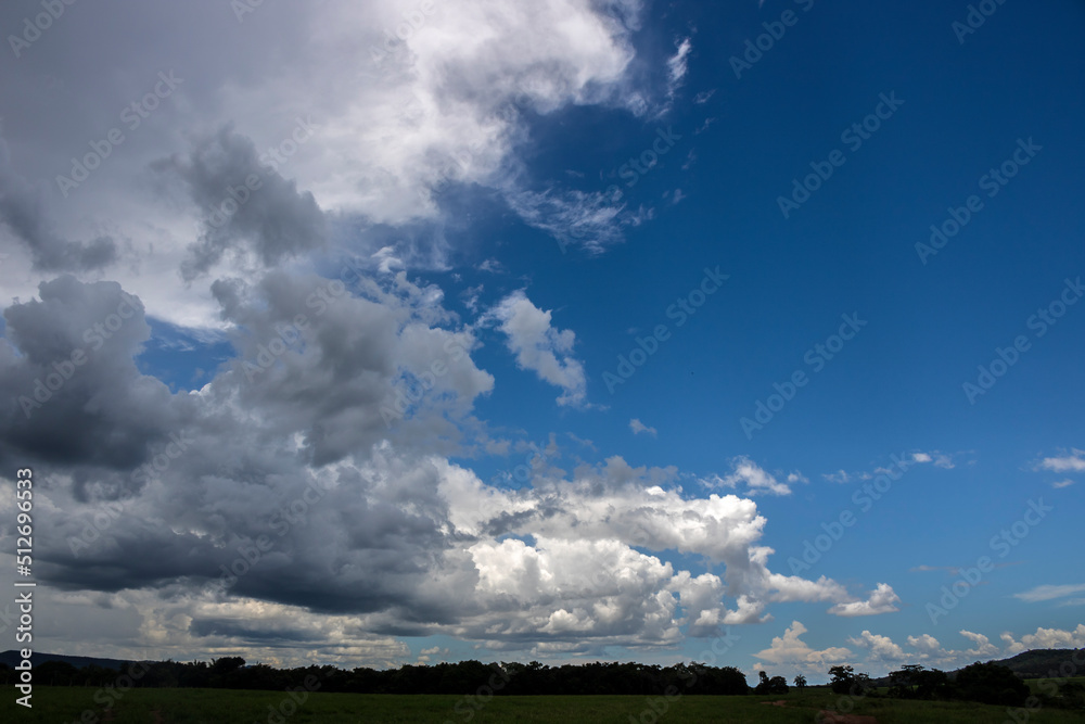 blue sky and rain storm clouds in Brazil blue sky and rain storm clouds in Brazil