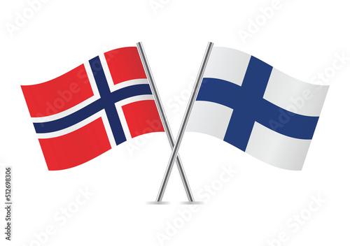Free Download Norway and Finland crossed flags. Norwegian and Finnish flags on white background. Vector icon set. Vector illustration. - GFXLoad