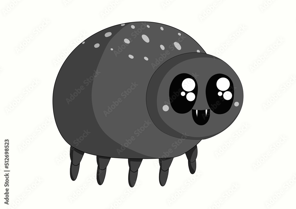 cute and friendly gray spider cartoon Stock Illustration | Adobe Stock