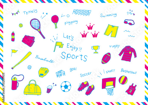 スポーツ　手描き素材集