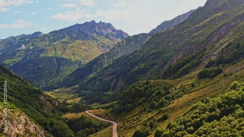 Drone Over The French Pyrenees Mountain Range