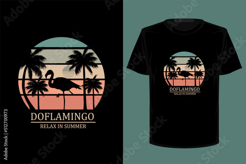 Flamingo retro vintage t shirt design