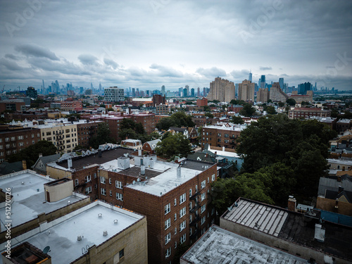 Aerial Drone of Downtown Jersey City New Jersey 