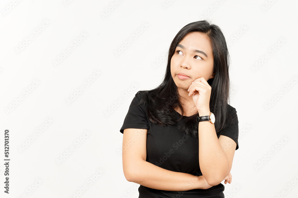 Thinking gesture of Beautiful Asian Woman Isolated On White Background Thinking gesture of Beautiful Asian Woman Isolated On White Background