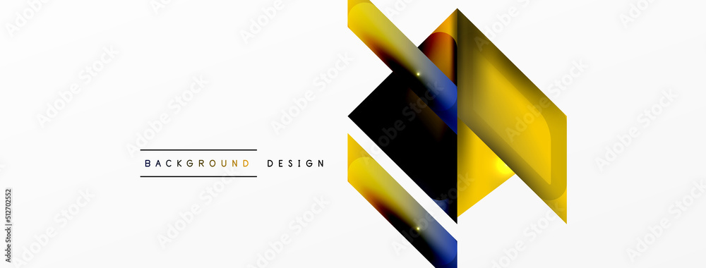 Abstract background. Simple color geometric shapes composition with 3d effect, lights and shadows. Vector Illustration For Wallpaper, Banner, Background, Card, Book Illustration, landing page