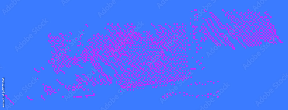 Pixel art illustration of a glitchy computer screen.