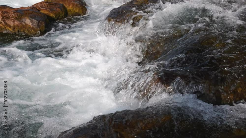 Close-up of a River and Cascades of Dynjandi Falls, Westfjords Iceland Close-up of a River and Cascades of Dynjandi Falls, Westfjords Iceland