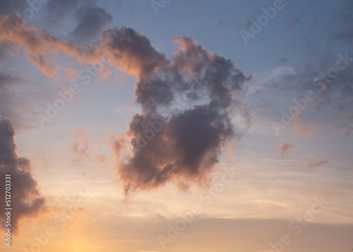 cloudy sky with an orange sunset