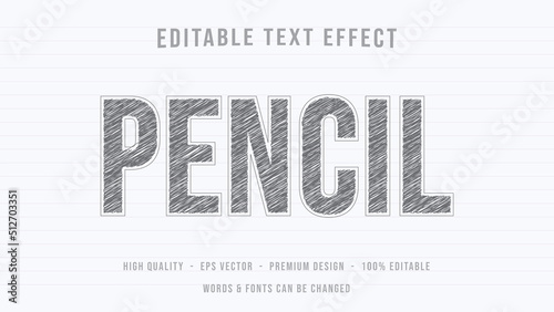 Pencil sketch text effect, Editable text effect, Editable text style effect,