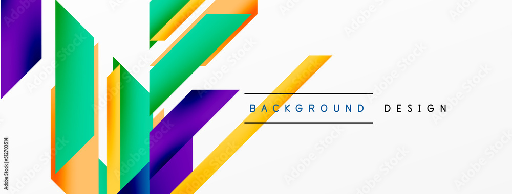 Minimal geometric abstract background. Dynamic 3d lines composition. Trendy techno business template for wallpaper, banner, background or landing Minimal geometric abstract background. Dynamic 3d lines composition. Trendy techno business template for wallpaper, banner, background or landing