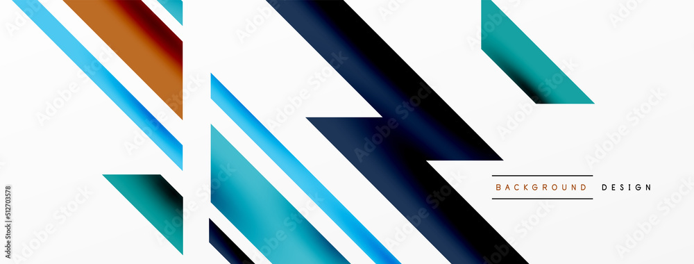 Minimal geometric abstract background. Dynamic 3d lines composition. Trendy techno business template for wallpaper, banner, background or landing Minimal geometric abstract background. Dynamic 3d lines composition. Trendy techno business template for wallpaper, banner, background or landing