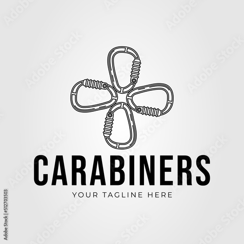 carabiner screw circle for adventure logo vector illustration design