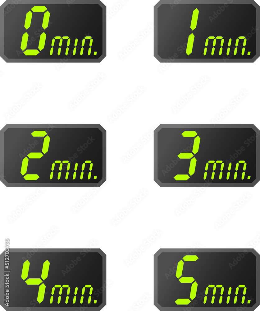 Simple 1 minute digital timer clock icon Simple 1 minute digital timer clock icon