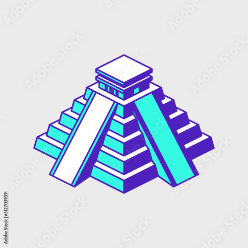 Chichen Itza isometric vector icon illustration	