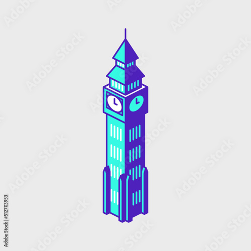 Big Ben isometric vector icon illustration