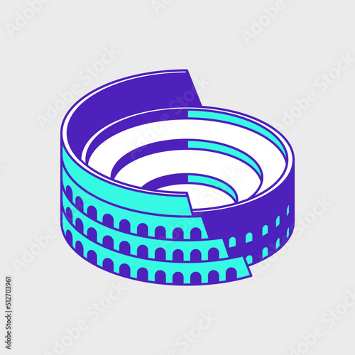 Colosseum isometric vector icon illustration