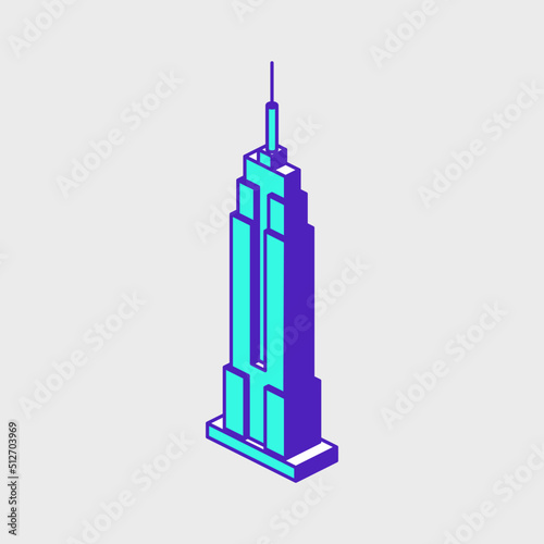Empire State Building isometric vector icon illustration