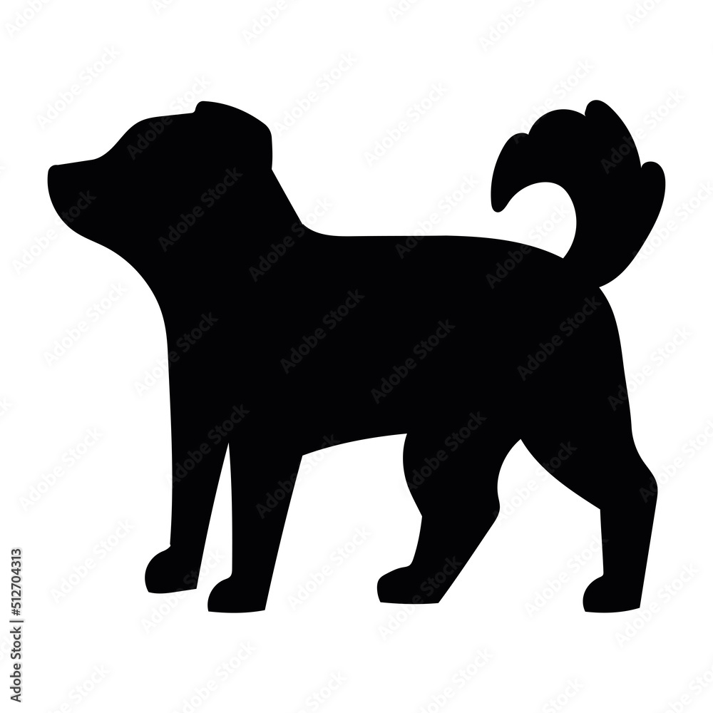 dog black silhouette style