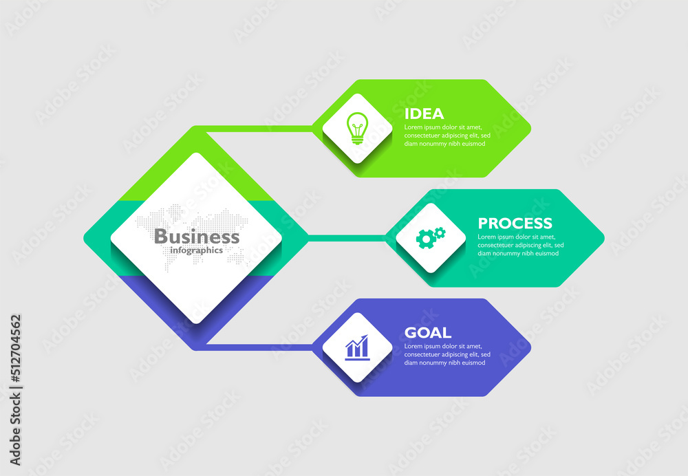 Three steps business infographics element design Three steps business infographics element design