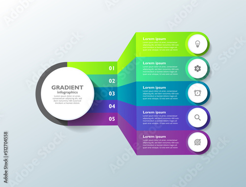 Gradient infographic process element design