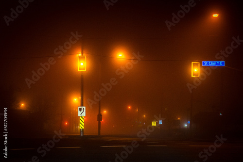 Foggy night on the street