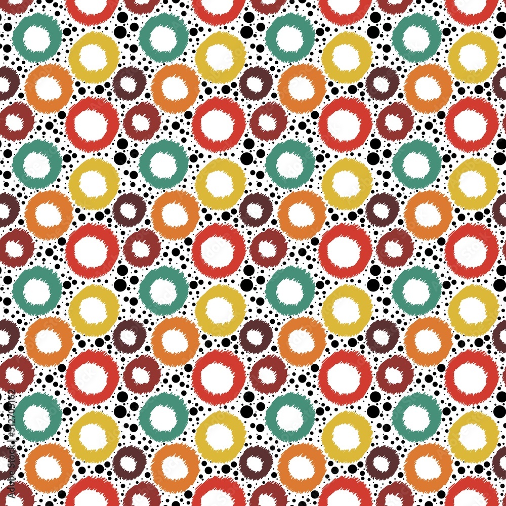 Abstract geometric circle seamless pattern for kids and linens and fabrics and wrapping paper and hobbies